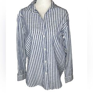 Grayson The Heron Button Down Shirt Blue White stripe career closet staple 2